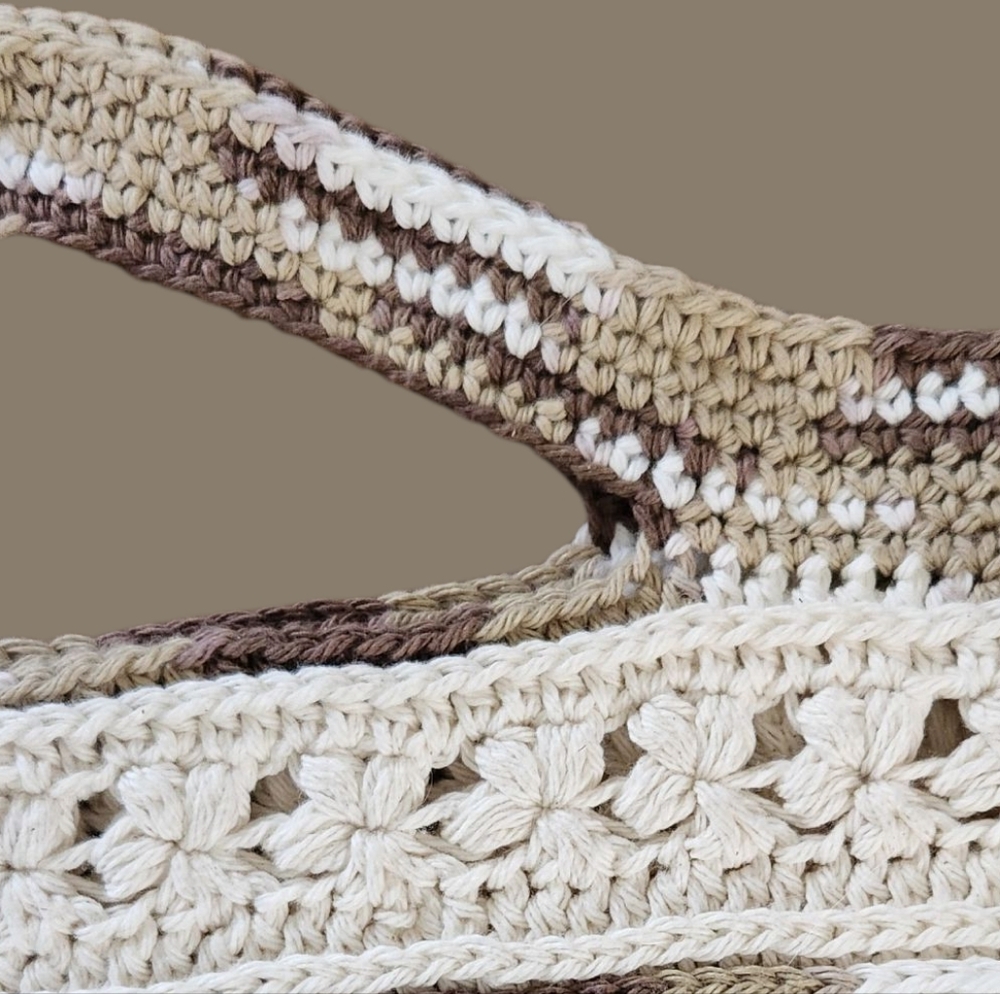 Handmade Shopping Bag Crochet Tote Textured - Picture 4 of 6
